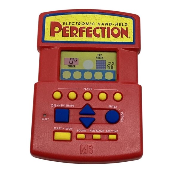 Vintage '96 Electronic Handheld Perfection Game By Milton Bradley Tested Working - Picture 1 of 3